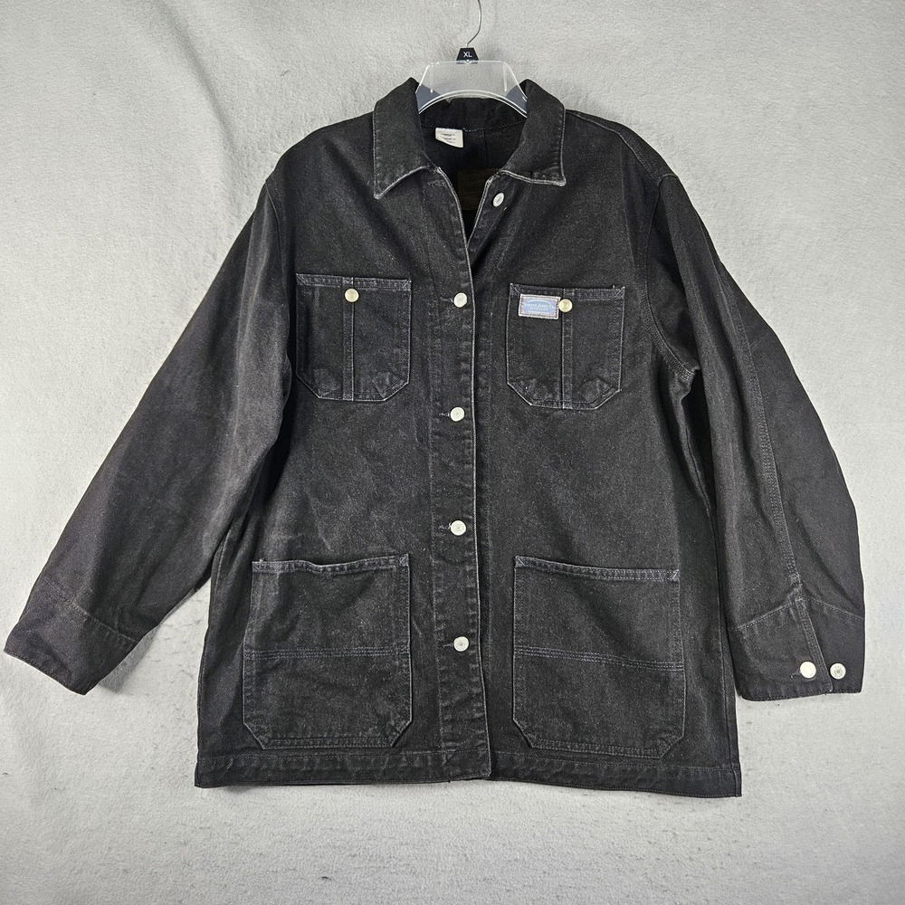 Lauren Jeans Co Ralph Lauren Black Denim Chore Jacket Womens Large Workwear